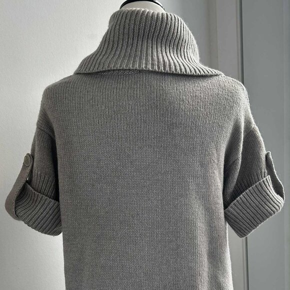 BCBG MaxAzria Dove Grey Wool-Angora Knit Cowl Sweater with Short Sleeves – US XS - Picture 9 of 13